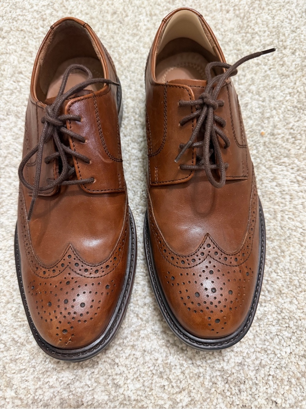 Johnston & Murphy Brown Leather Wingtip Derbys